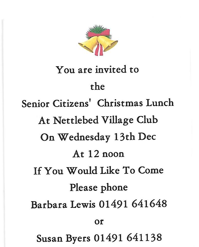 Senior Citizens’ Christmas Party Invitation – Nettlebed